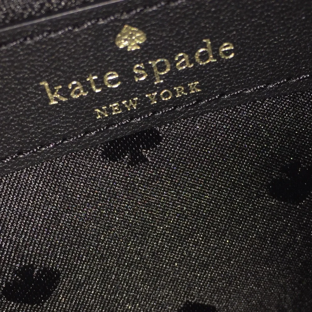 Kate Spade Warm Beige And Black Leather Wallet